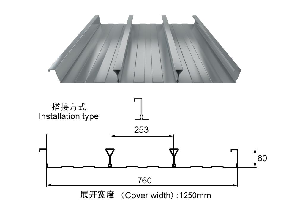 760型角馳板暗扣式屋面